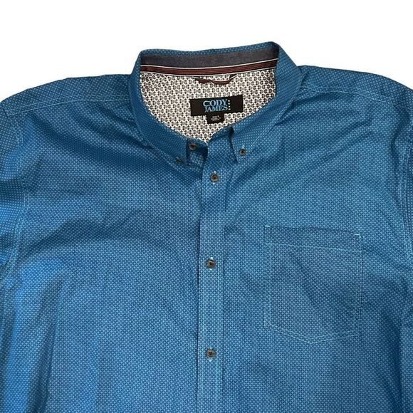 Cody James Core Button Down Shirt Mens XXLT Long Sleeve Western Rodeo Blue - Picture 2 of 4